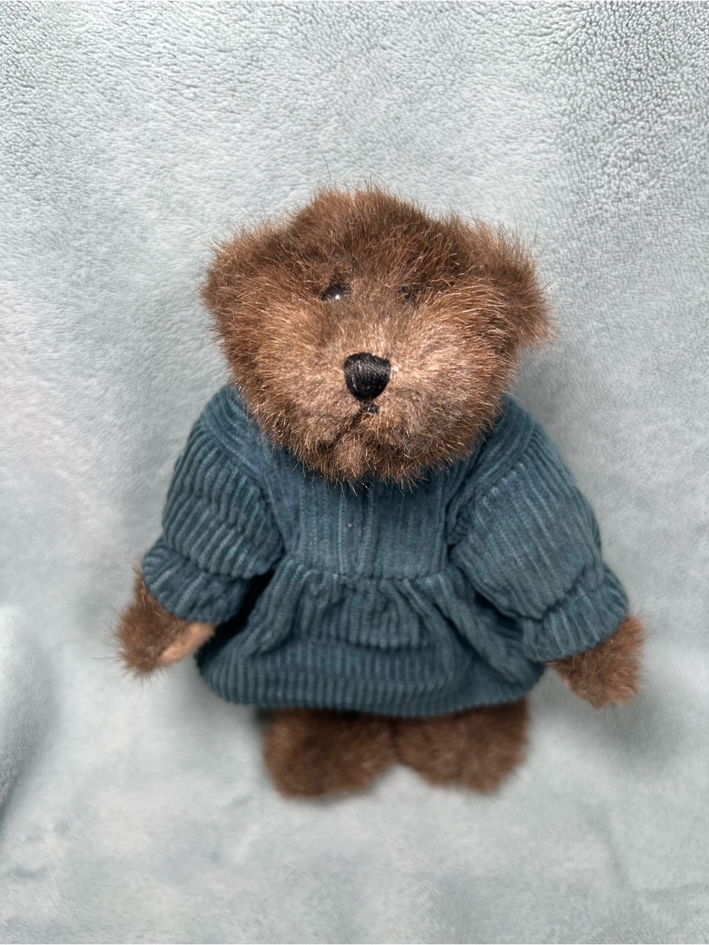Boyds Bears Brown Bear in Teal Corduroy-Style Crewneck